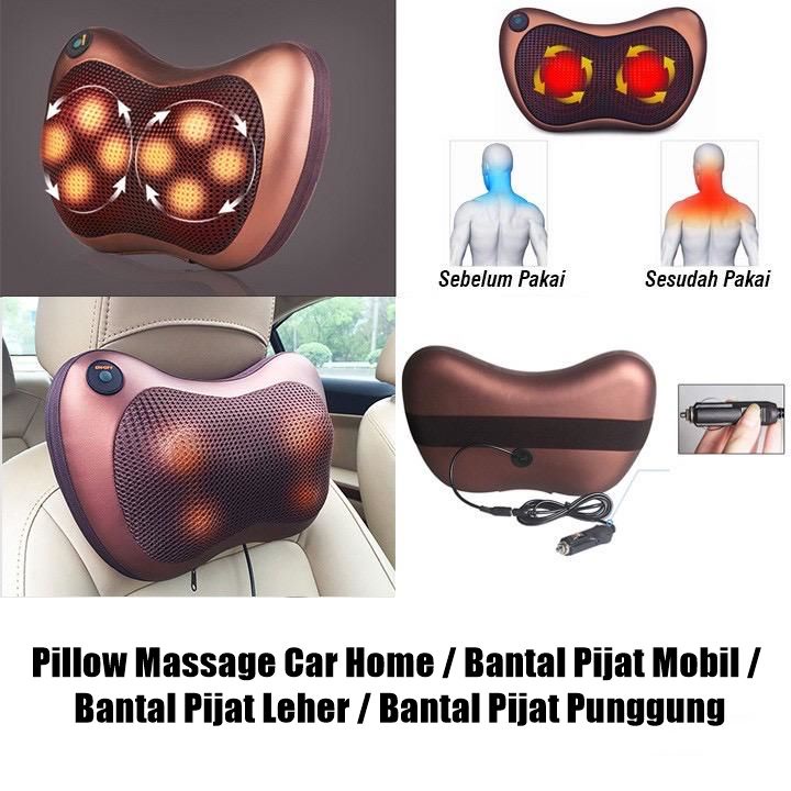 Bantal Pijat 8 Bola Massage Pillow Mobil dan Refleksi Rumah Car Home Bantal Pijat Leher Punggung Portable ILHAM COLEKTION