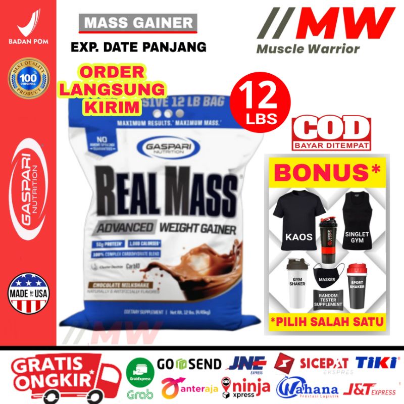 Jual Gaspari Real Mass 12 Lbs Bpom Gaspari Realmass 12 Lbs Gaspari Real Mass Weight Gainer 12