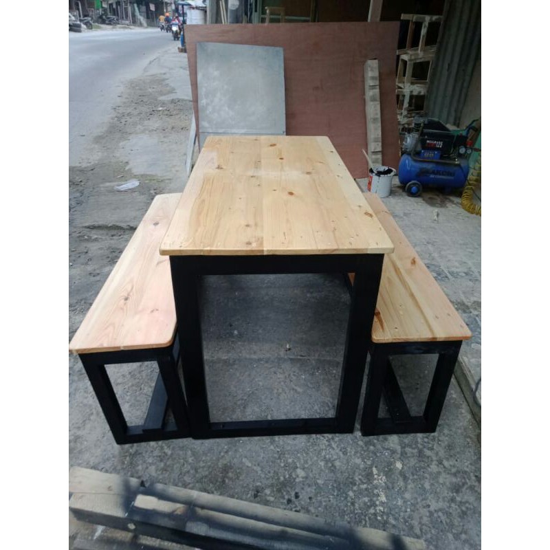Meja Kaki Besi / Meja Kantin / Meja Cafe / Meja Set