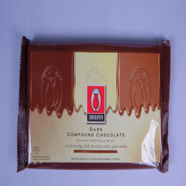 Dark Chocolate Compound Tulip 1kg / Cokelat Batang Tulip Dark 1kg