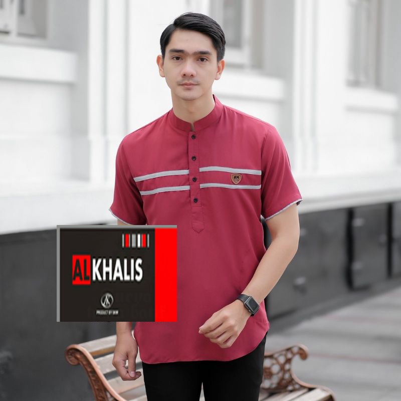 Baju Koko Kurta Lengan Pendek Fashion Muslim Pria Dewasa Terbaru