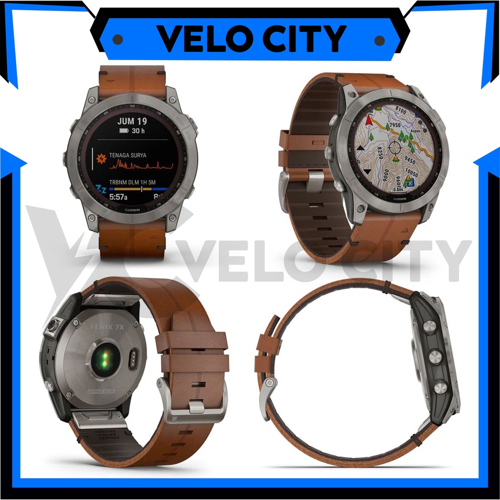 Garmin Fenix 7X Sapphire Solar Brown Titanium - Garansi Resmi TAM 2 Tahun