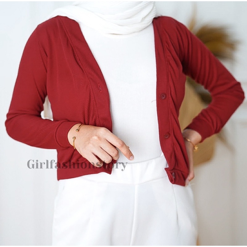 BEFAST - ZFS OOTD Wanita Cardigan YUJIN / GINK RIB / Cardigan kekinian 2021 / Outer Polos Terlaris / Cardigan Banyak Warna / Cradigan Casual / Cardigan Remaja