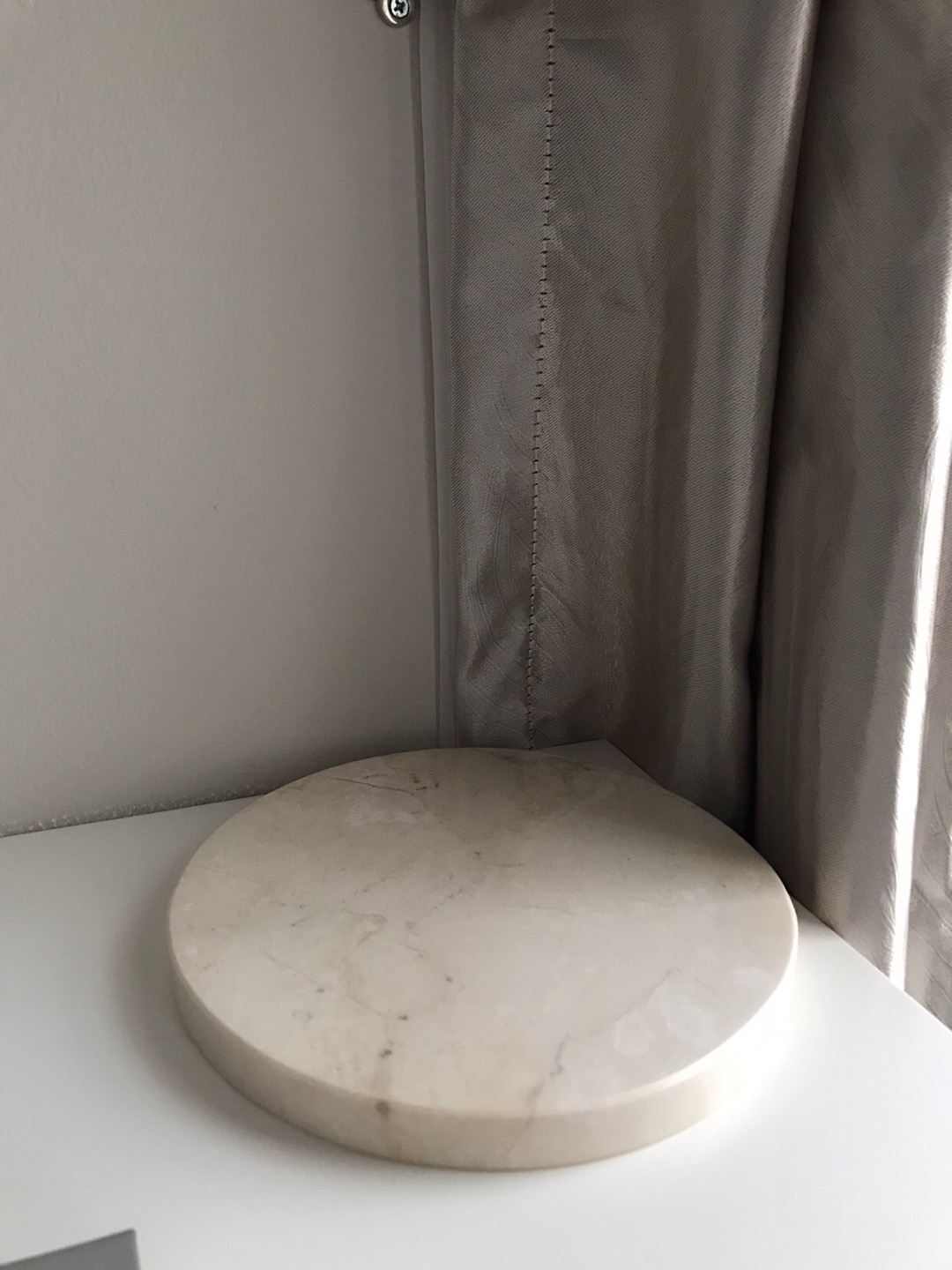 Beige Round Marble Flat Tray | Talenan Marmer | Tatakan Marmer Beige 20 Cm