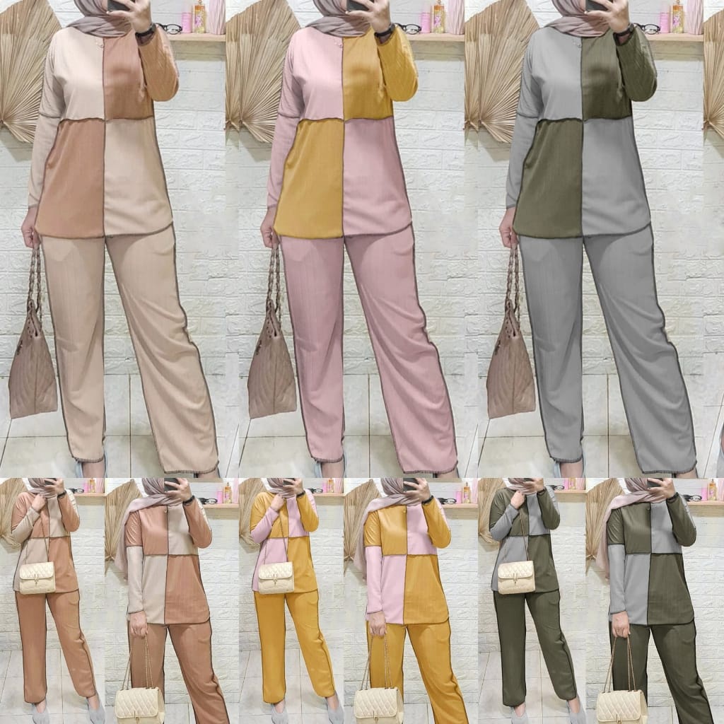 PAKAIAN WANITA SETELAN CELANA CELLO FASHION TERKINI DMR