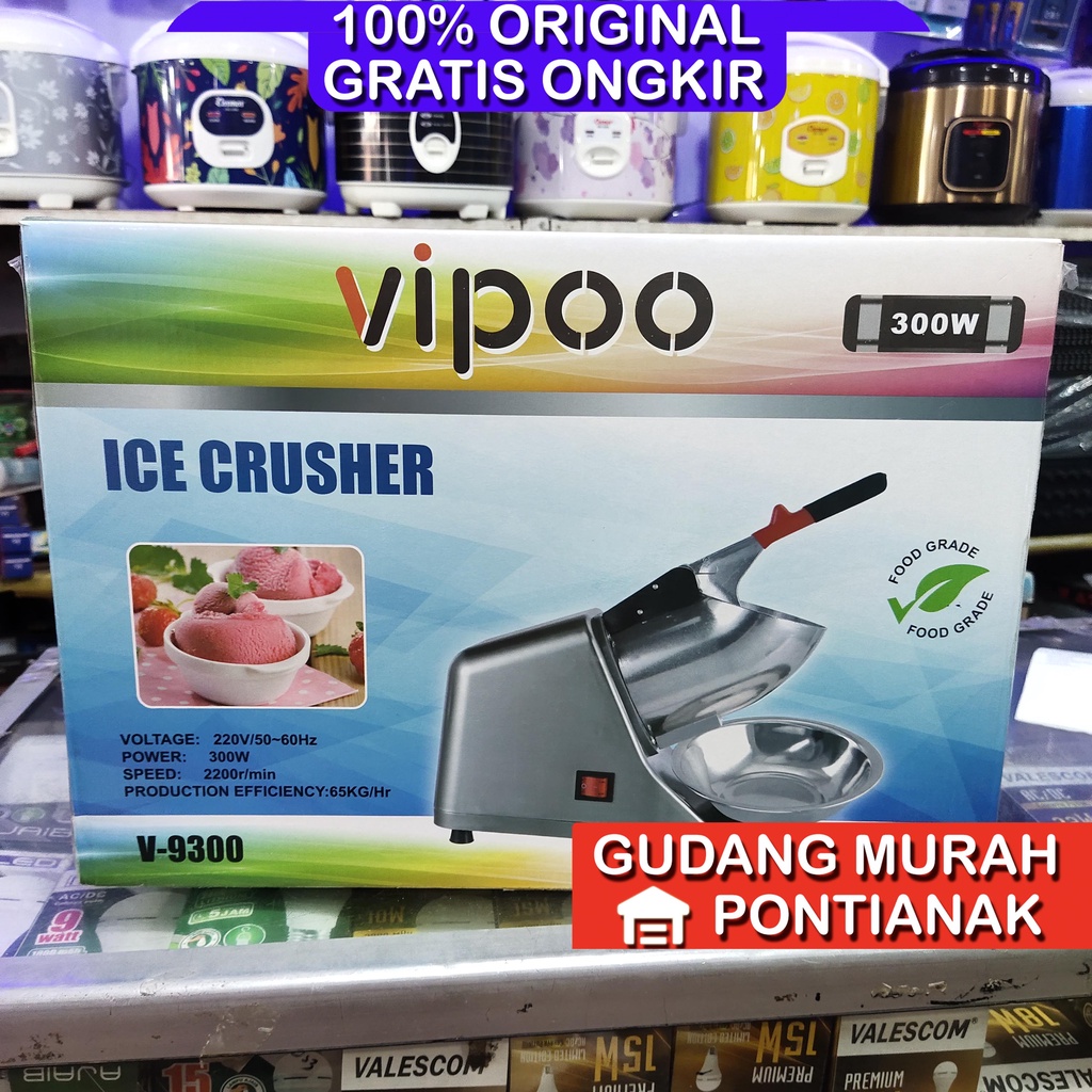 Mesin Pemarut Serut Es Batu mesin ice crusher 2 mata pisau VIPOO / ADVANCE