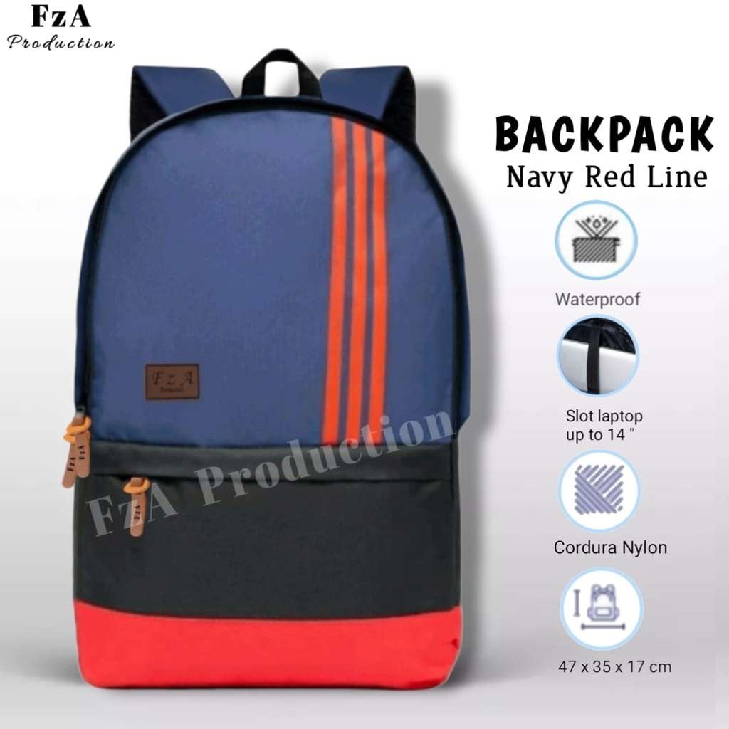 Tas Ransel Punggung Distro Casual Pria Wanita / Tas Ransel Laptop Original - FzA Gratis JAM SPORT