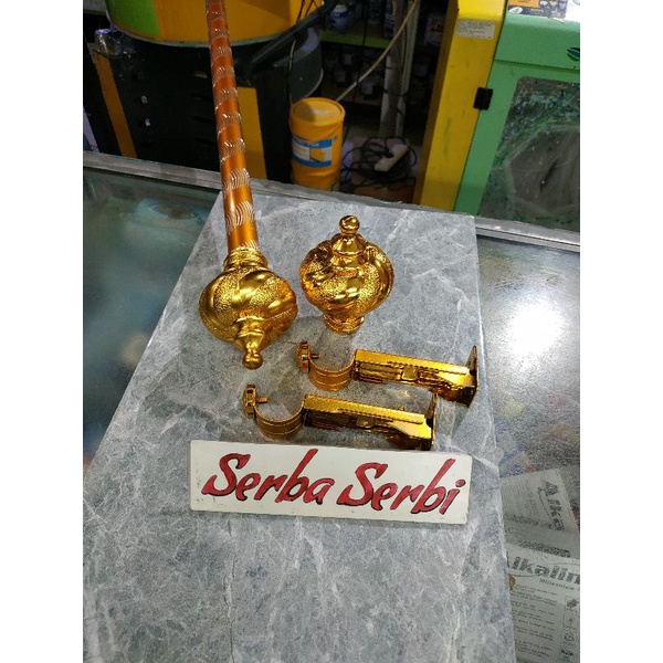(/SET 1.5METER BULAT ROLET GORDEN) Besi penyangga jendela pintu aluminium