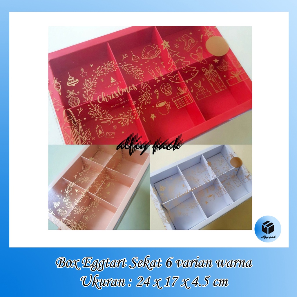 

1pack isi 5pcs DUS BOX CAKE EGGTART SEKAT 6 TUTUP MIKA TRANSPARAN NATAL BOX EGG TART FRUIT PIE INSERT 6 MICA MERRY CHRISTMAS KOTAK PACKAGING HAMPERS PARCEL XMAS