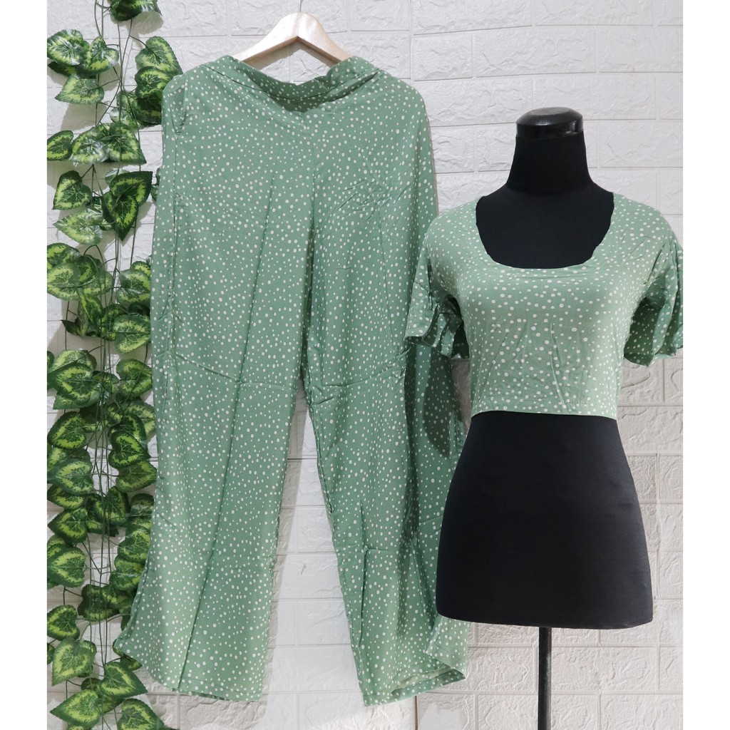 Baju Setelan wanita Crop Square Kekinian Karet / one Set Crop Square/ Top wanita-3
