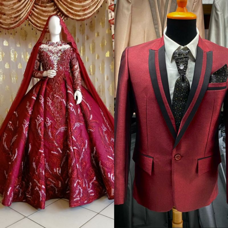 GAUN PENGANTIN COUPLE BEREKOR MEWAH//GAUN BARBIE MODERN