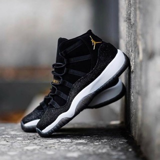 Nike Air Jordan 11 Retro High Men's Women's Basketball Shoes Heiress Black Gold