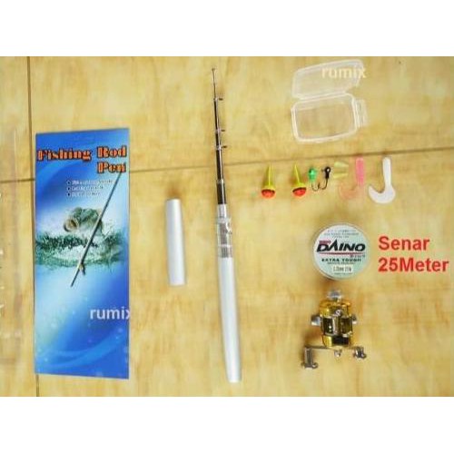 Pancingan Pulpen Mini Fishing Rod Pen Joran Pancing Pulpen Pancingan