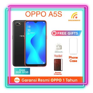 OPPO A5S RAM 3GB 32GB GARANSI RESMI OPPO - Hitam Handphone