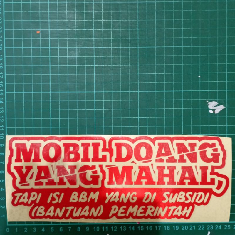 Sticker Cutting Kata-kata truk,Mobil Doang Mahal Isi Bensin Subsidi