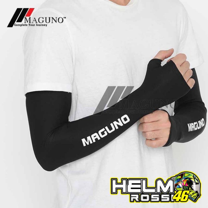 Manset Maguno Hitam Original Pelindung Tangan Dari Matahari sepasang kanan dan kiri bahan elastis