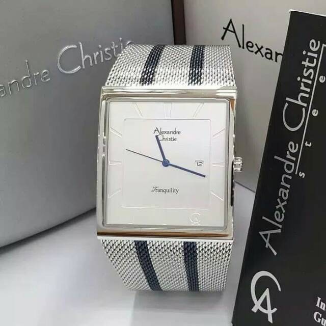 JAM TANGAN PRIA / COWOK ALEXANDRE CHRISTIE AC 8333 SILVER BLUE