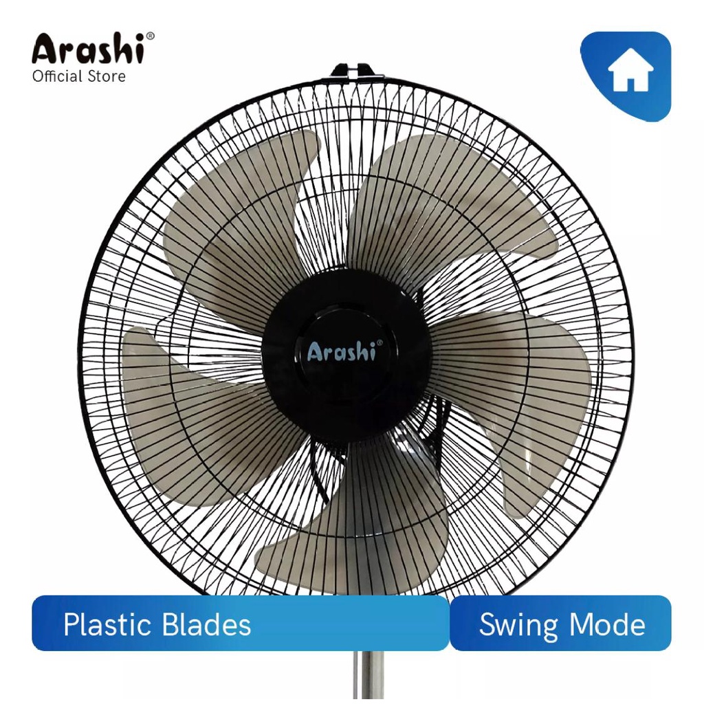 Arashi Kipas Angin Berdiri Stand Fan 16&quot; Inch 50 Watt  Afs 1603 Plastic &amp; Afs 1604 Aluminium