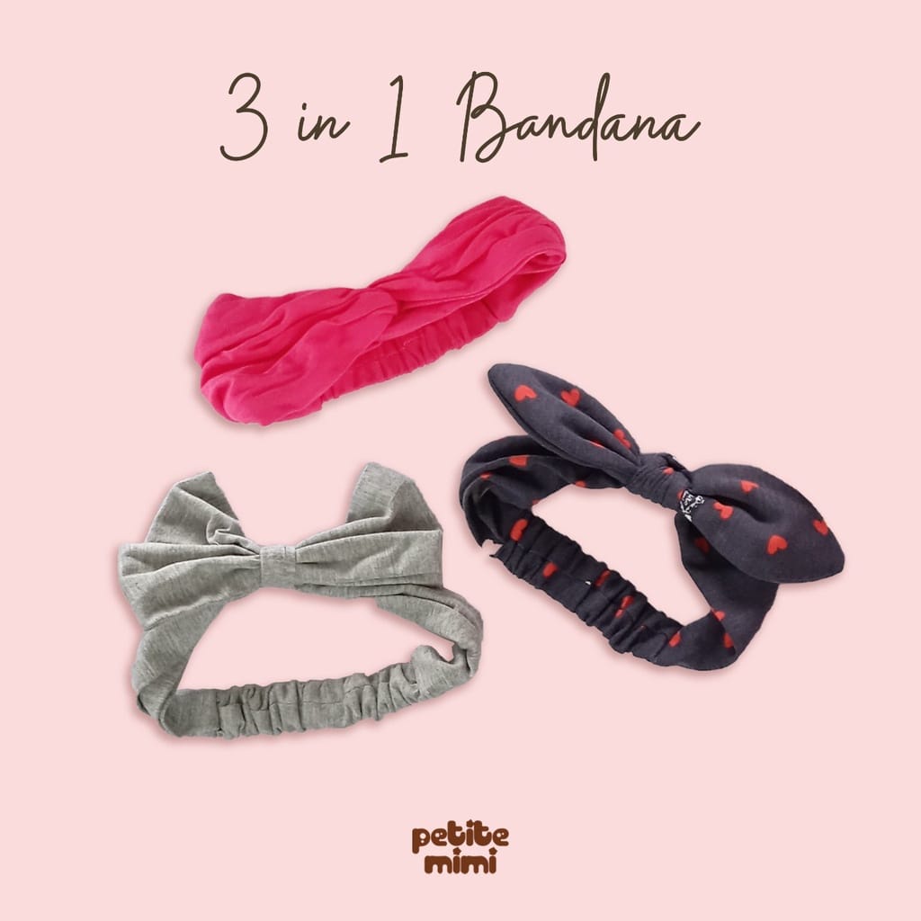 Petite Mimi Bandana Isi 3 - PM-BND/3 Motif Random