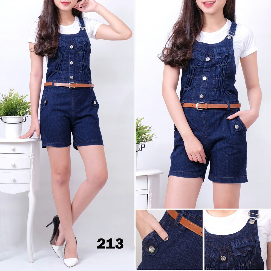 Overal Jeans Celana Pendek