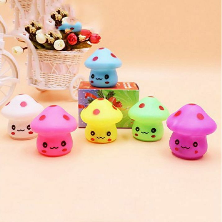 Lampu Jamur Kecil Lampu Tidur LED Warna Warni Hias Dekorasi