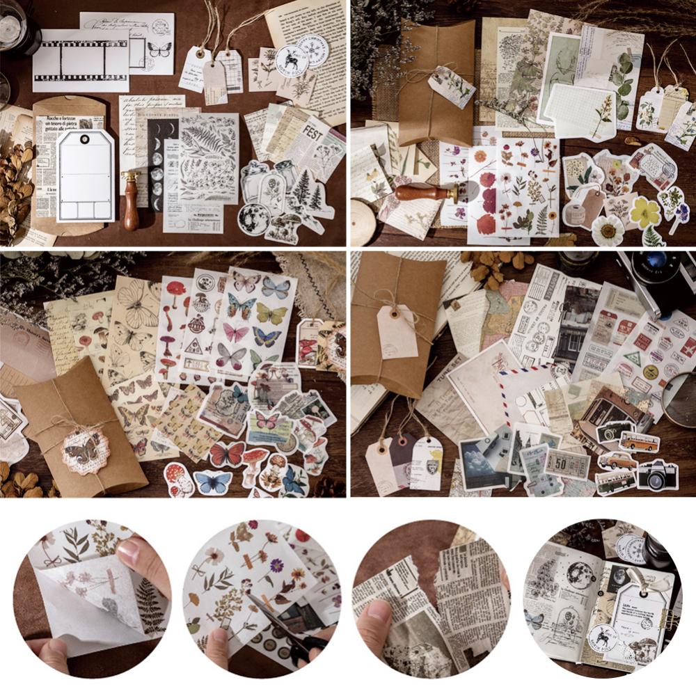 Timekey 30pcs / Pak Stiker Kertas / Selotip Washi Vintage Retro Motif cannot miss it A6K5 Untuk Dekorasi Scrapbook DIY