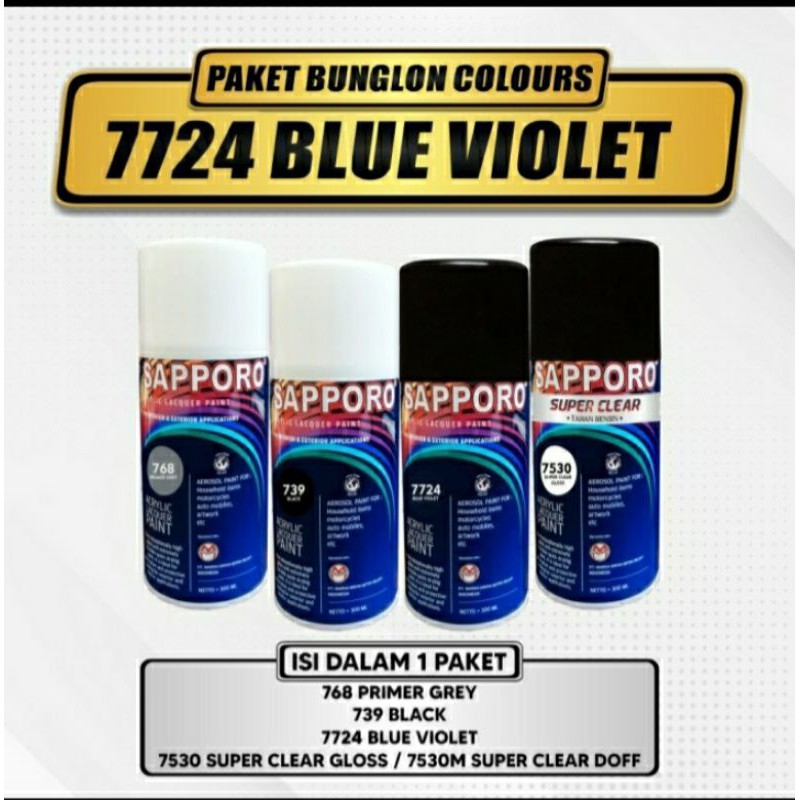 Paket Cat Semprot Sapporo Bunglon Blue Violet / Pilok / Pylox