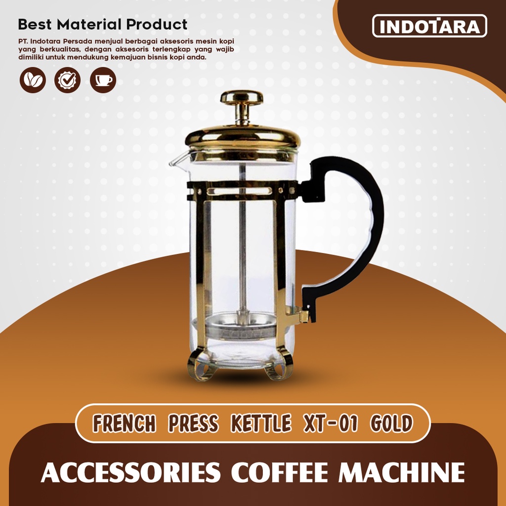 French Press Coffee / Coffee Maker Tea Plunger 600ML - XT01