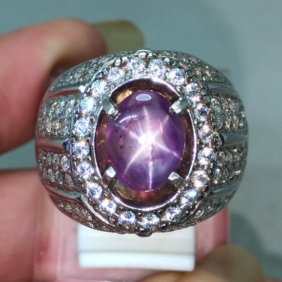 Purple Star Safir Ungu Ceylon Mata Udang asli Bersertifikat