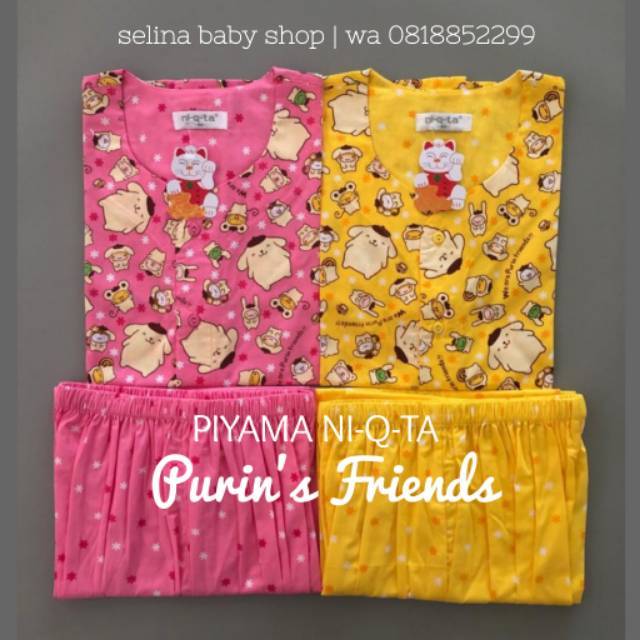  NIQTA  SML Piyama  Katun untuk Dewasa PURIN FRIENDS Lengan 