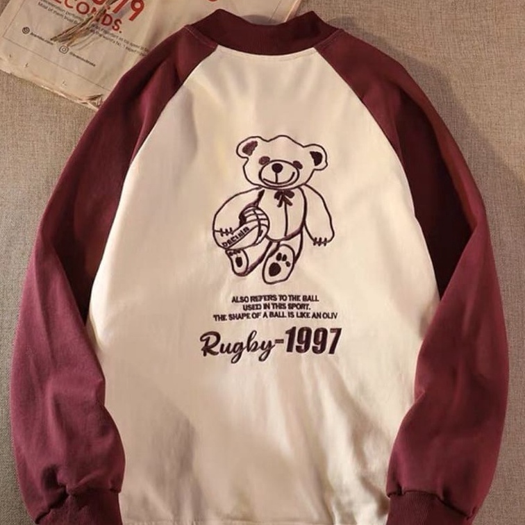 B RUGBY Baseball Oversize | Jacket Varsity Oversize Sweatshirt | Jacket Baseball Korean Style