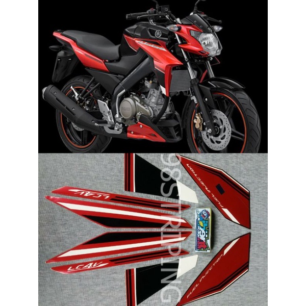 STRIPING VIXION HITAM MERAH TAHUN 2015 STIKER  LIS STANDAR ORI YAMAHA NEW