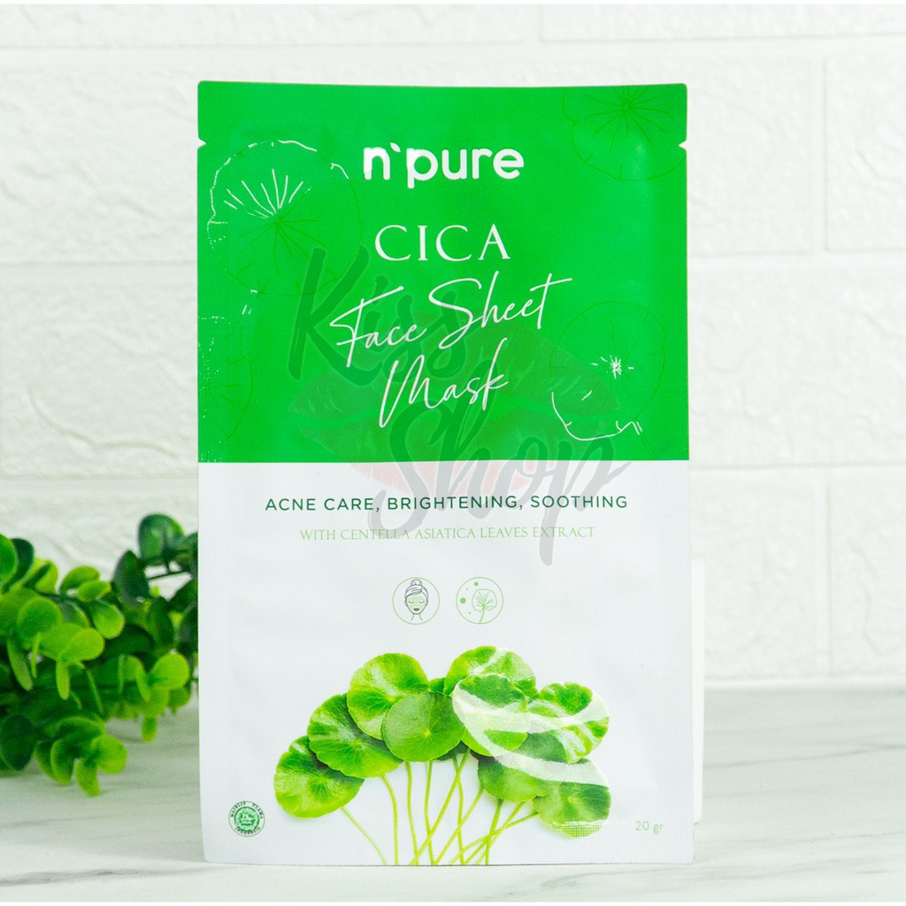 Npure Centella Asiatica Sheet Mask | MASKER WAJAH KERTAS NPURE BPOM