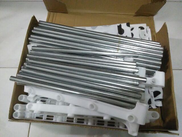 (r05 Double) Rak Buku Rak Portable Serbaguna 2 Sisi (mudah Dibongkar Pasang)