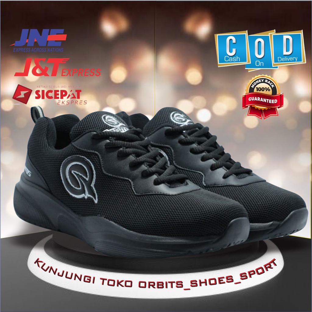 Sepatu Sneakers Sneaker Sekolah Casual Olahraga Joging Laki Laki Wanita Hitam ORBITOS PHOENIX Murah