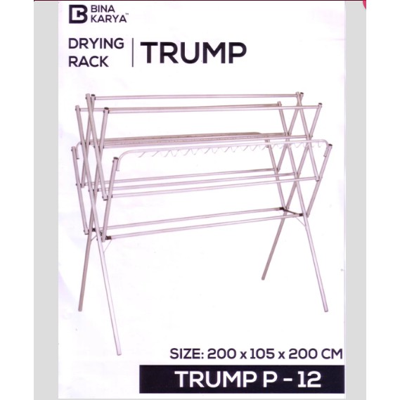 Jemuran Aluminium Jumbo Trump Panjang 2 M 12 Palangan Hanger