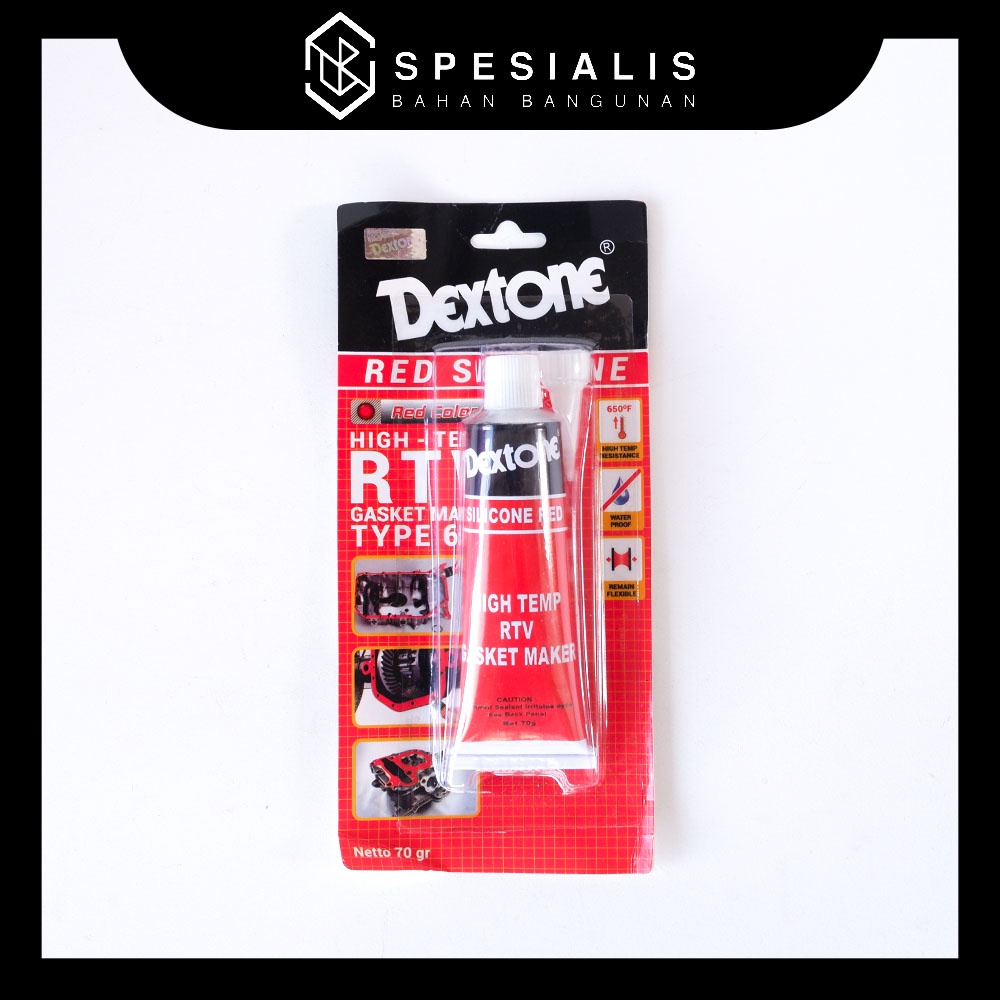 

LEM Dextone Red Silicone 70gr Lem Gasket Merah