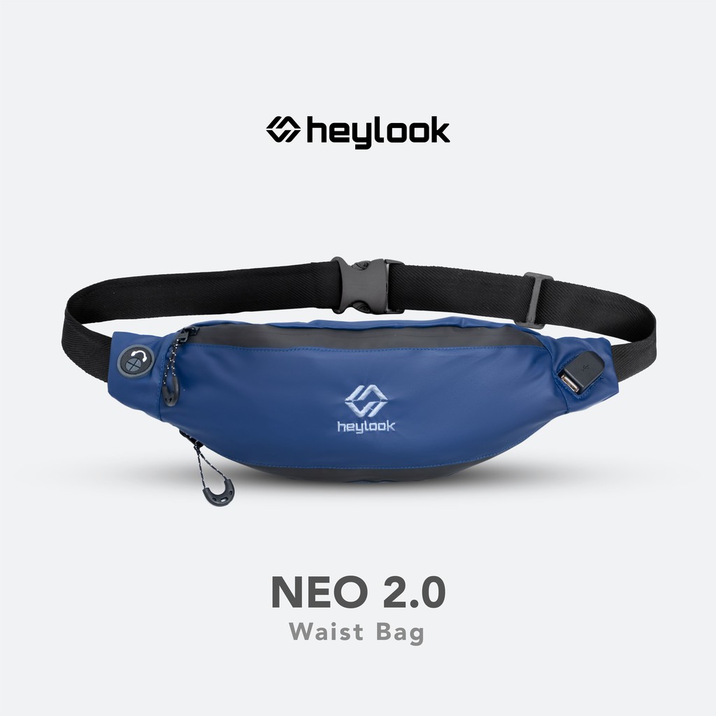 (BISA COD)TAS SELEMPANG PRIA ADJUSTABLE WAIST BAG NEO 2.0 WATERPROOF ANTI SOBEK ANTI MALING ANTI AIR