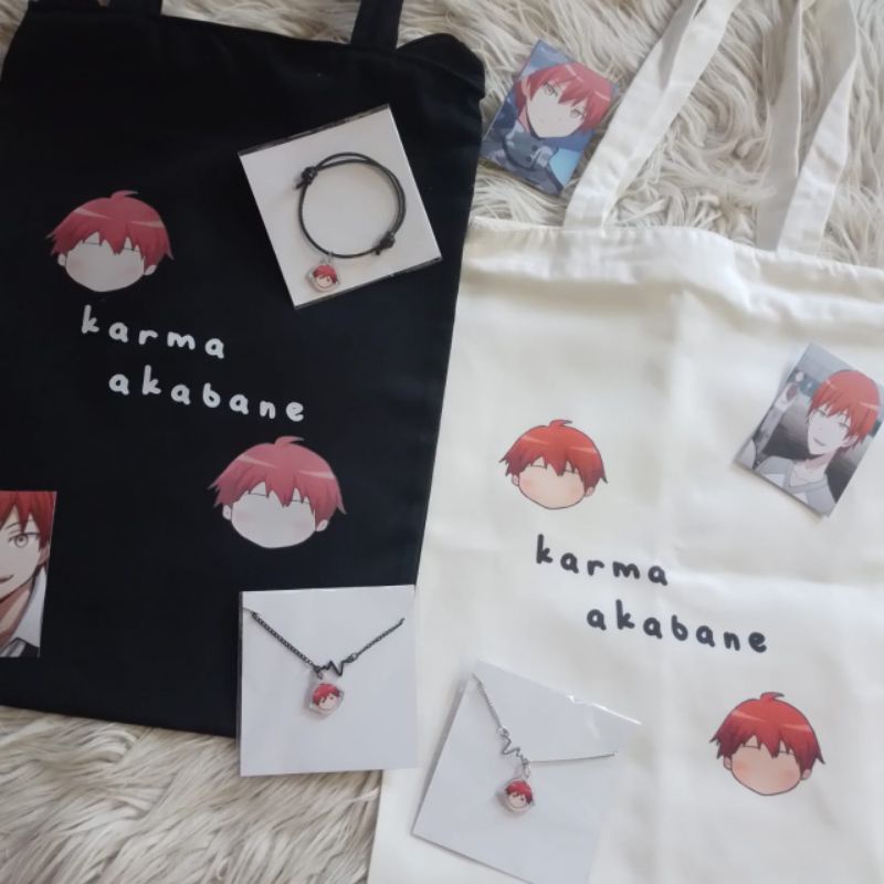 TOTEBAG KARMA AKABANE PHONE STRAP GANTUNGAN KUNCI  GELANG KARMA CLASSROOM tas tali serut karma akaba