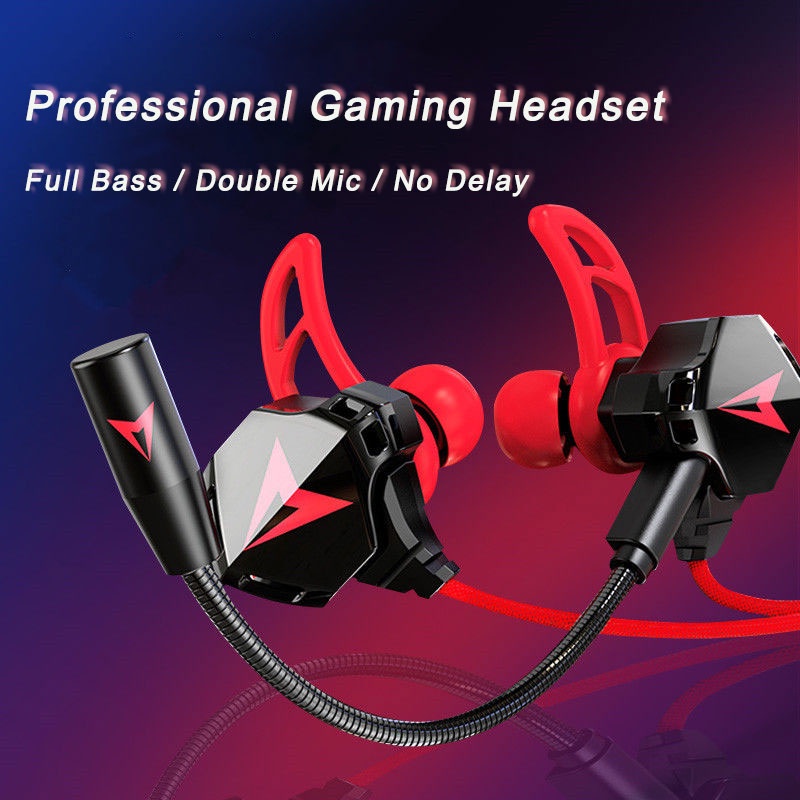 (COD) G5 Headset Gaming Full Bass with Double Mic Noise Cancelling Earphone Gaming Hifi Handset Heandset Henset Hedset Hetset Headphone