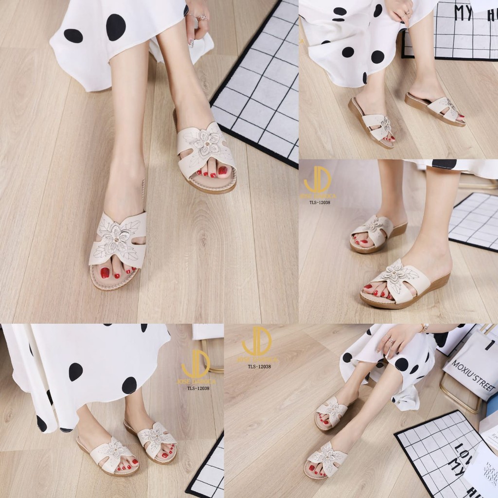 JOSE DAROCA Wedges Sandal Kulit Halus # TLS-12038# ORIGINAL