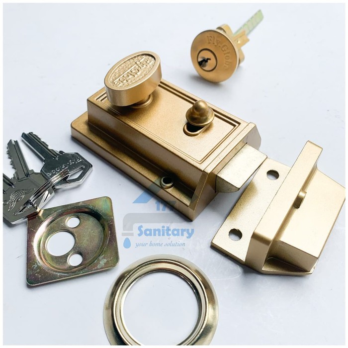 Kunci Otomatis Rim night Latch Antik-Kunci pintu lock door model dulu F36