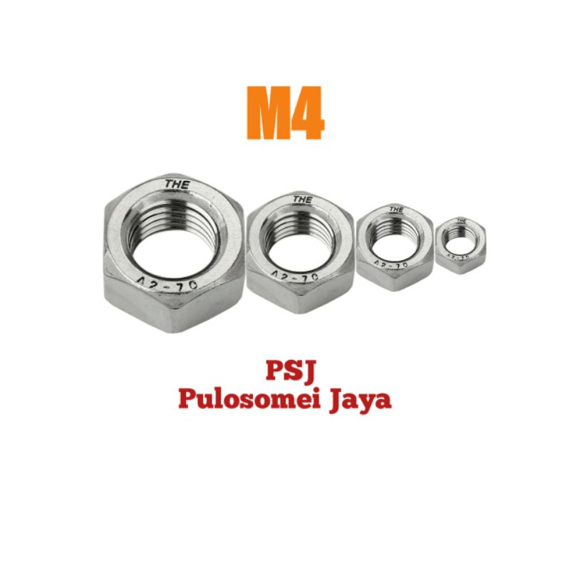 Jual Mur Ss M Hex Nut Stainless Steel Shopee Indonesia