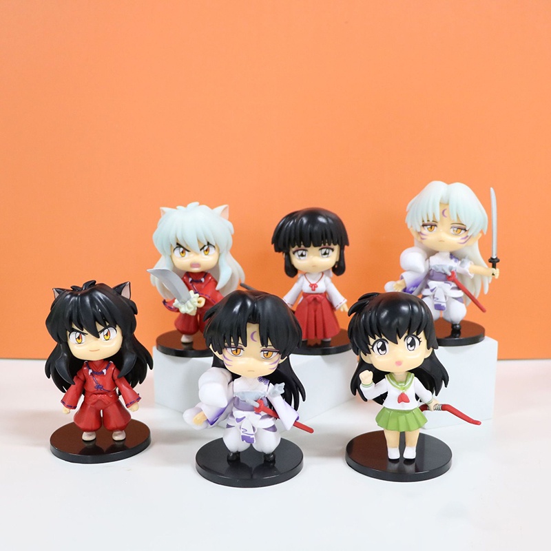 Figure Inuyasha Higurashi Kagome Sesshoumaru set 6 Pcs 10 CM