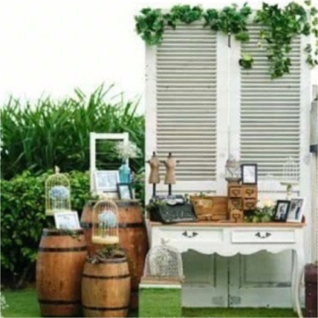 Gentong kayu / barrel / roda / dekorasi pernikahan / kursi barrel / meja gentong