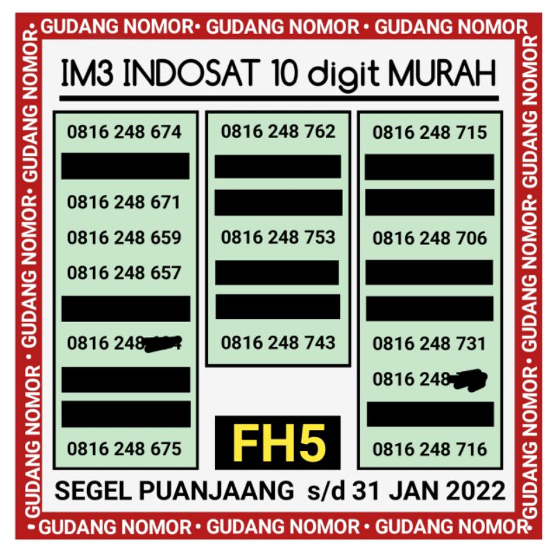 INDOSAT 10 DIGIT 4G LTE | IM3 10 DIGIT 4G LTE | NOMOR CANTIK 10 DIGIT INDOSAT IM3 4G LTE MURAH FH5