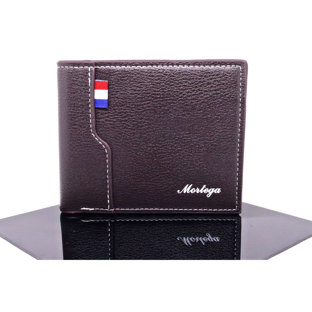MORTEGA DOMPET PRIA KULIT MODEL LIPAT / MAN LEATHER WALLET - M-1048-Coffee