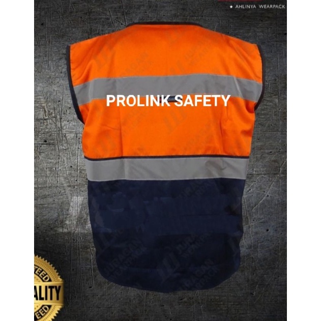 ROMPI SAFETY ORANYE NAVY BAHAN KAIN DRILL BERLOGO