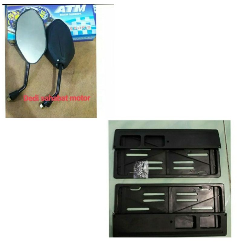 Spion dan dudukan plat nomor