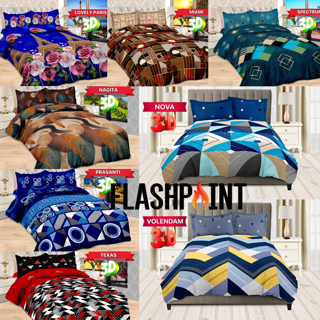 (BISA COD) SPREI BONITA ORIGINAL DISPERSE 3D UKURAN 180 x 200 NO.1 KING MOTIF BTS KEMBANG POLKADOT